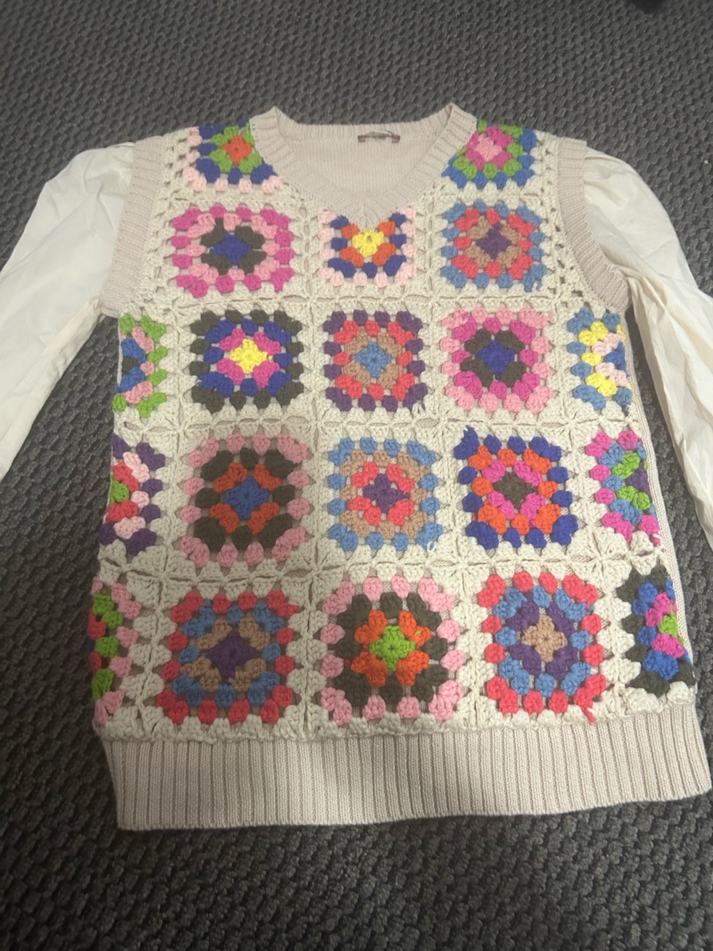 Kids Cream Knit Crewneck Sweater Top
